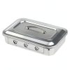 Pinvi Stainless Steel Dental Instrument Organizer Box Compact Silver-0