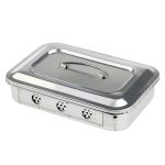 Pinvi Stainless Steel Dental Instrument Organizer Box Compact Silver-0