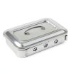 Pinvi Stainless Steel Dental Instrument Organizer Box Compact Silver-2