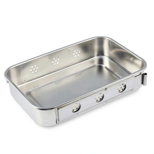 Pinvi Stainless Steel Dental Instrument Organizer Box Compact Silver-1