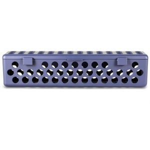 Dental Instrument Organizer Zirc Neon Purple Autoclave Snap Lid-0