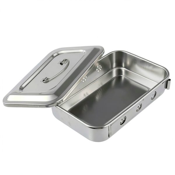 Pinvi Stainless Steel Dental Instrument Organizer Box Compact Silver-5